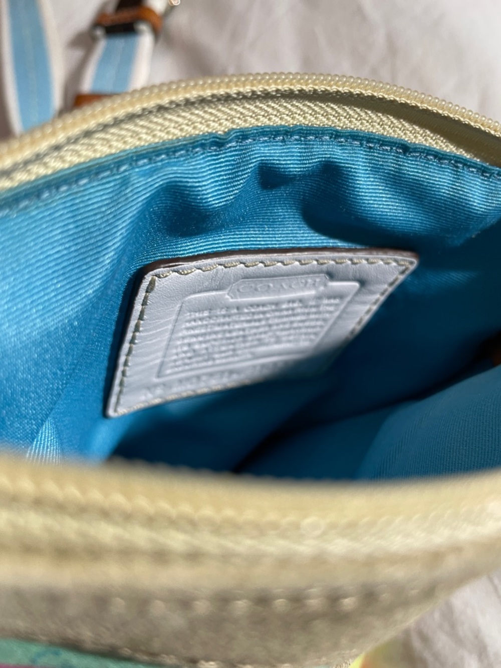 Coach Striped Multicolor Crossbody Bag with Blue Strap - Picture 11 of 13
